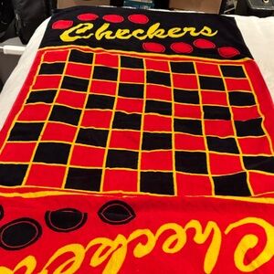 Checkers Game Blanket in Red and Black